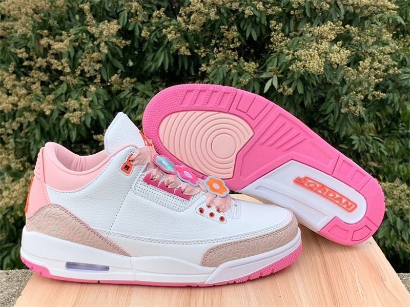 Women's Running weapon Air Jordan 3 White/Pink shoes 0063